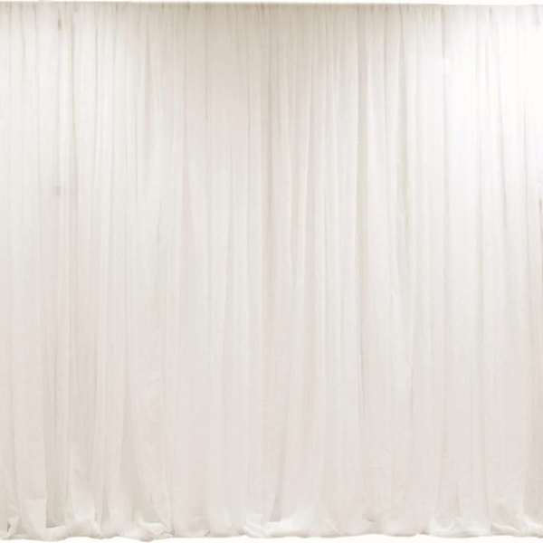 Ivory Sheer Organza - Classic Gathered Curtain Backdrop Service