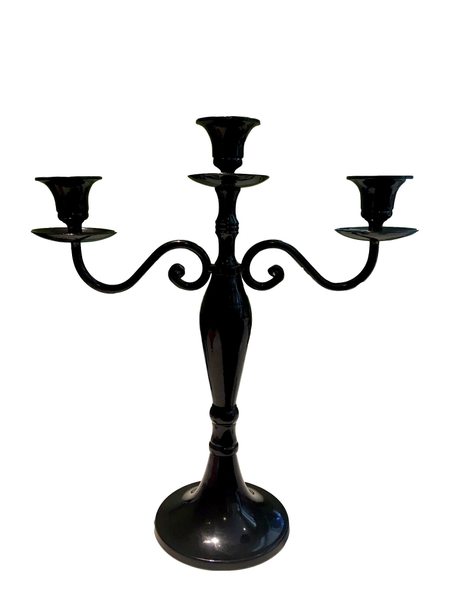 Gloss Black "Trio" Candleabra