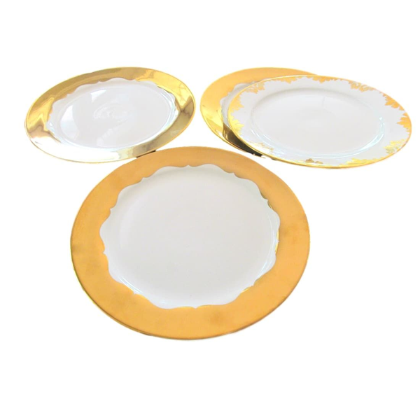 Large Round Gold Serving Platters