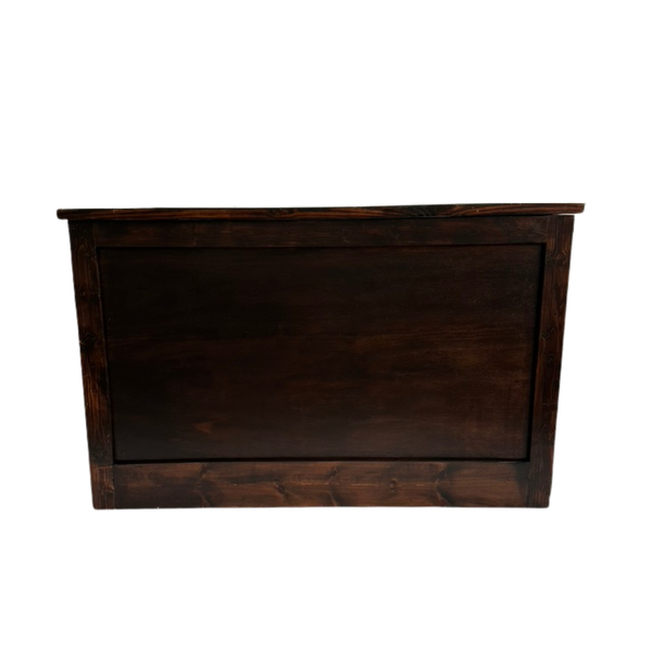 Dark wood farmhouse style bar perfect for any wedding or event