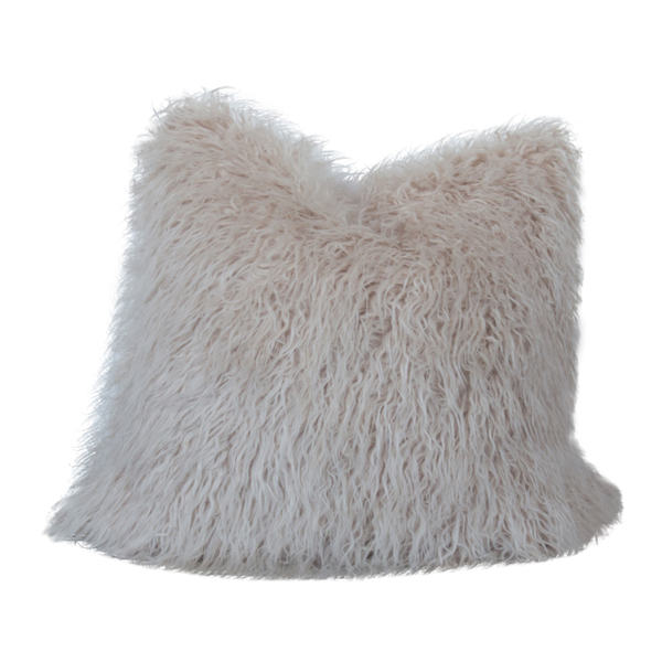 White shag square pillow great on a sofa or in a lounge at any event or party