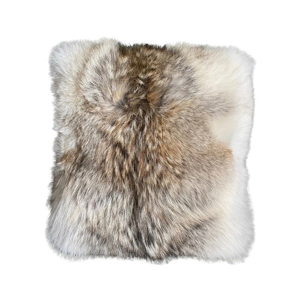 Square coyote fur pillow 