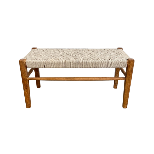 Modern scandinavian inspired woven bench that could also be used as an ottoman