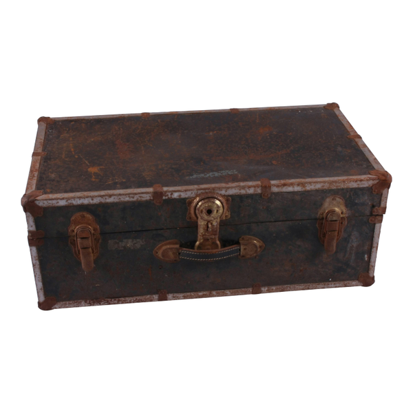 Antique black and rusted trunk for wedding and event lounges to be used as a prop or coffee table