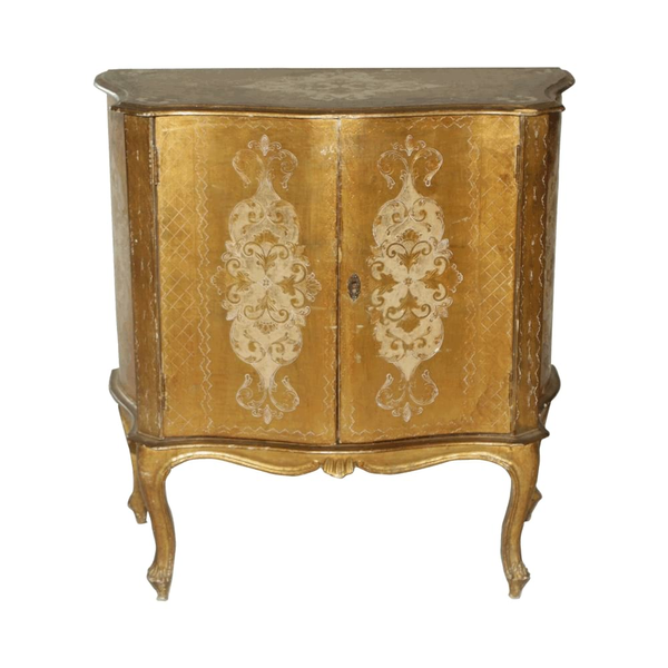 vintage french/italian gold wood accent table