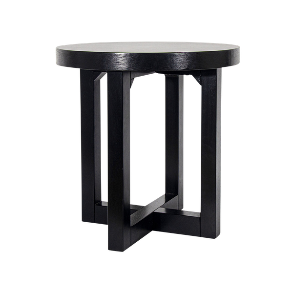 black modern geometric style base accent table