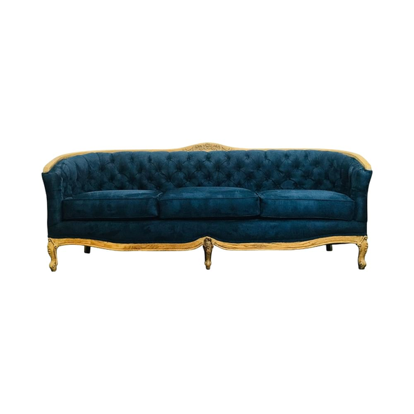 vintage royal blue sofa