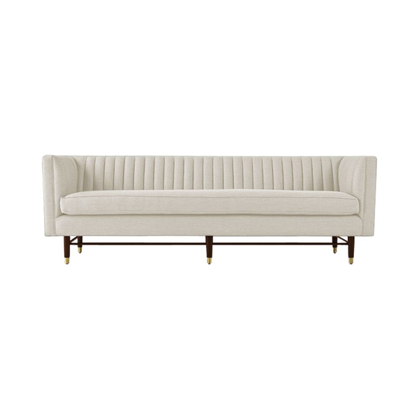 modern off white channel back sofa 