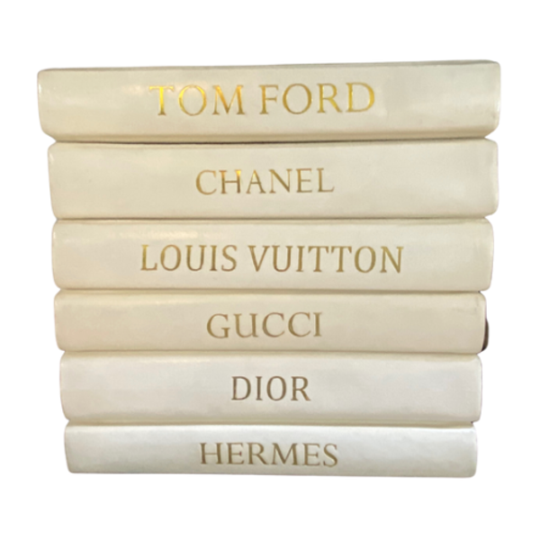 chanel louis vuitton gucci book set decor