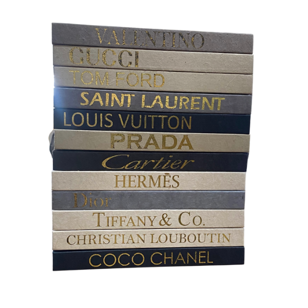 chanel louis vuitton gucci book decor