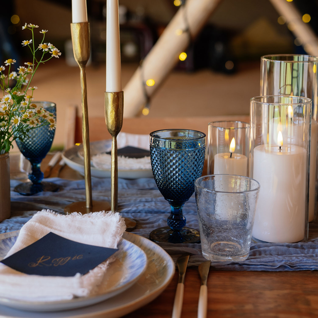 Blue Cheesecloth Runner