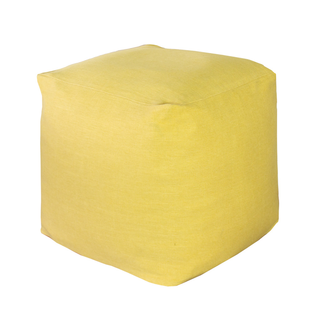 Yellow Linen Pouffe