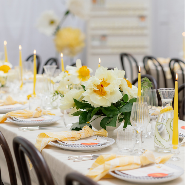 Yellow Stripe Linen Napkin