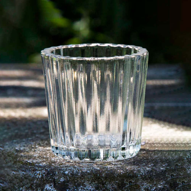 Ribbed Glass Tealight Holder