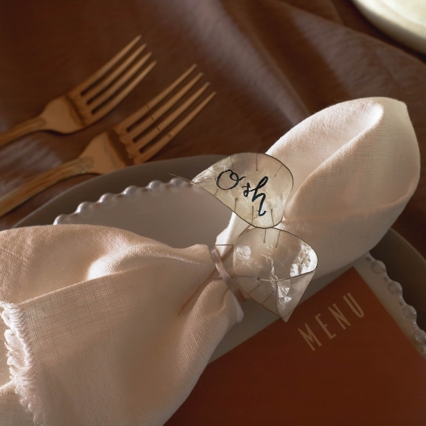 Off-White Fringed Linen Napkin