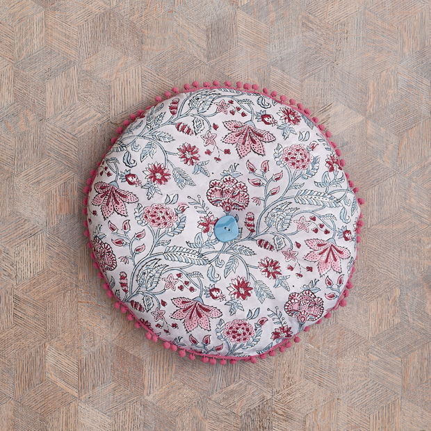 Round Seat Cushion - Paisley Patterned