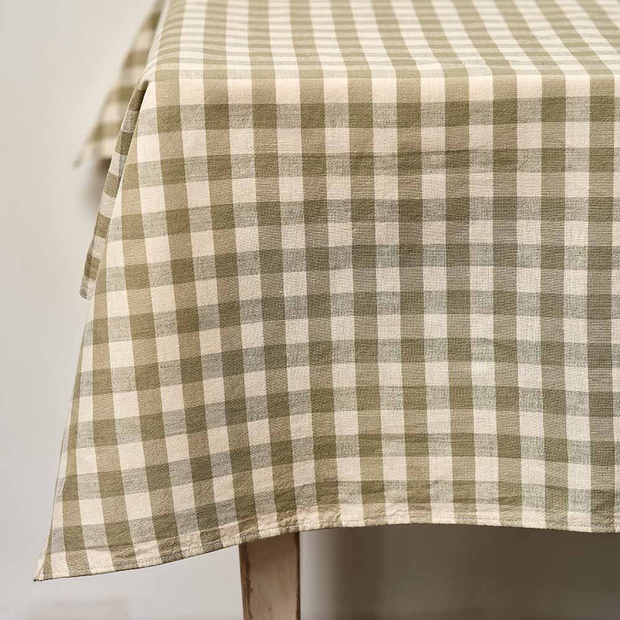 Pastel Green Check Tablecloth