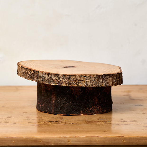 Wood Slice Platter On Stand (small)