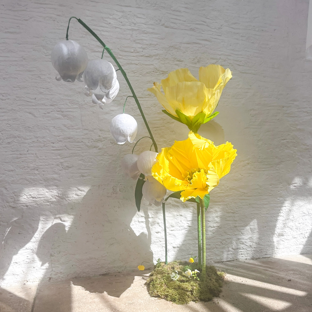Large Paper Flowers (yellow + white)