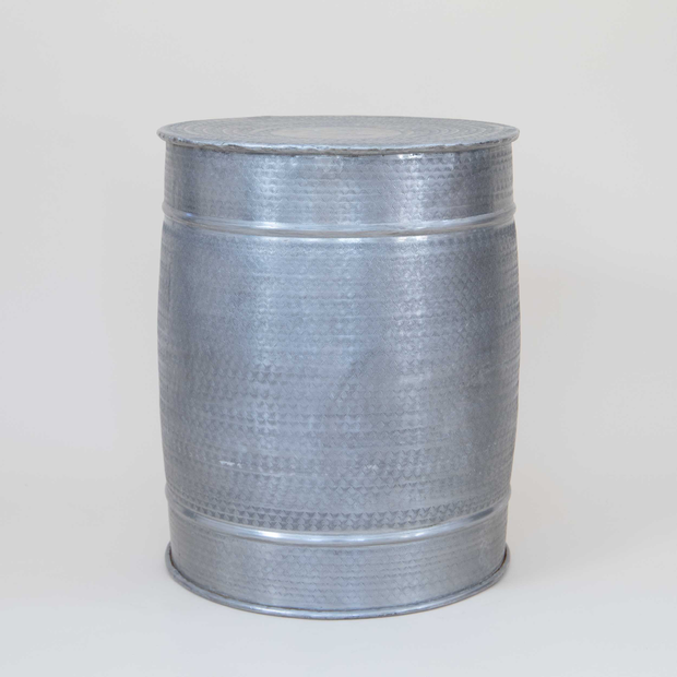 Galvanised Metal Side Table (Tall)