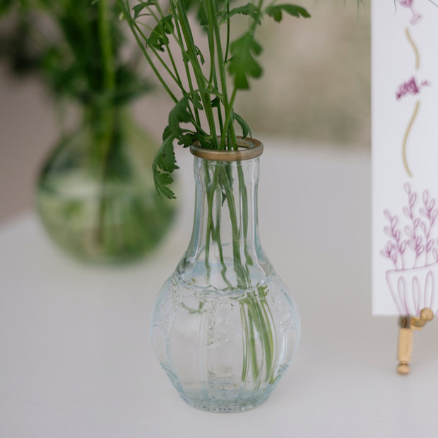 Gold Rimmed Glass Bud Vase