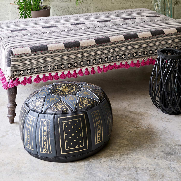 Black Moroccan Pouffe