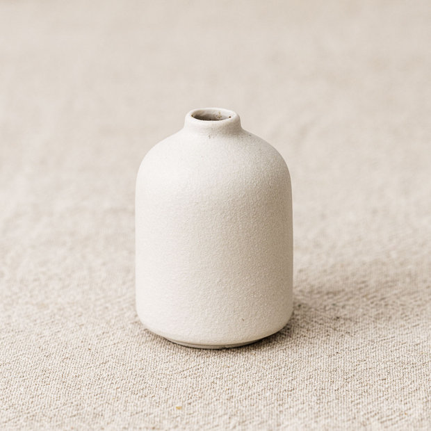 White Matte Ceramic Bud Vase
