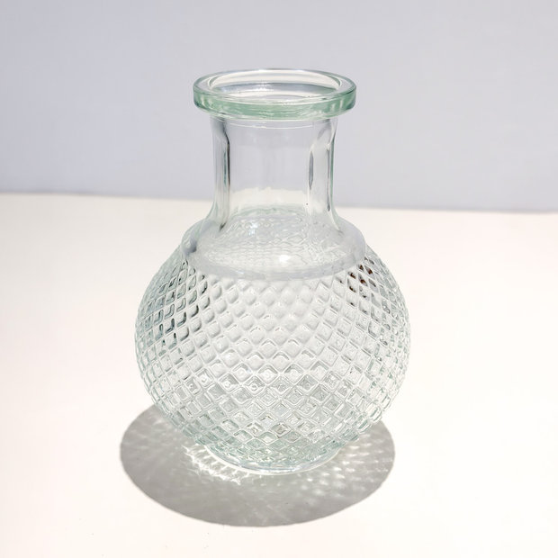 Glass Diamond Cut Gourd Vase