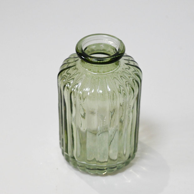 Green Glass Bud Vases