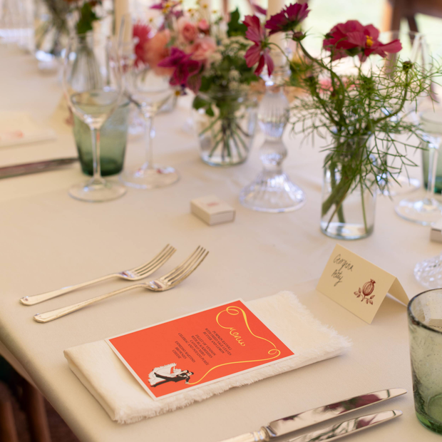 Off-White Fringed Linen Napkin