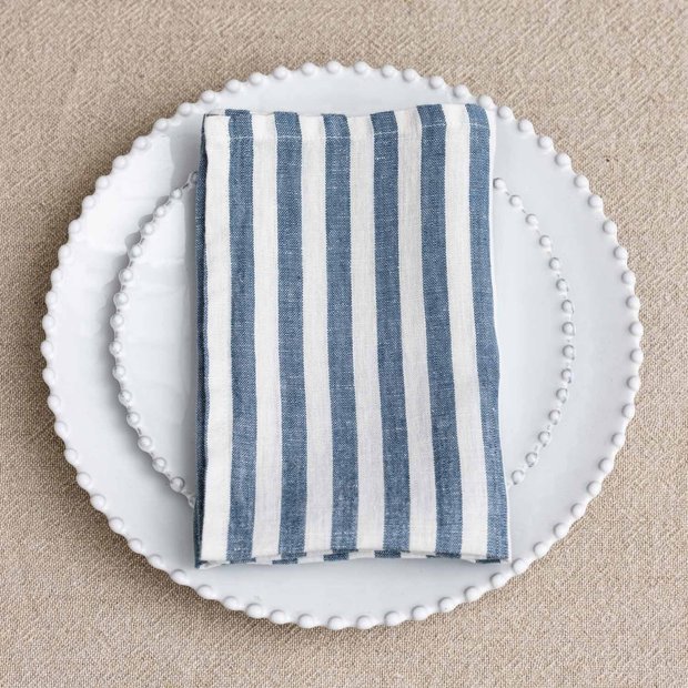 Blue Striped Linen Napkin
