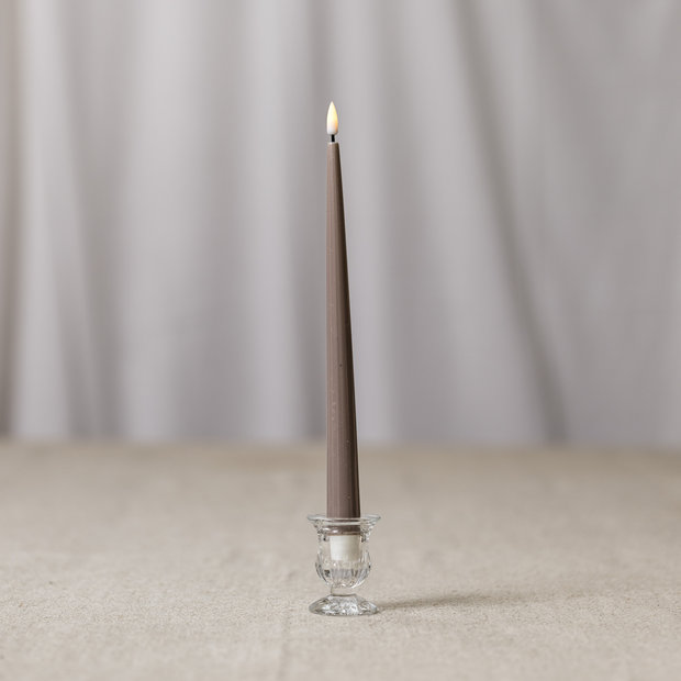 CT57 LED Taupe Tapered Dinner Candles - tall