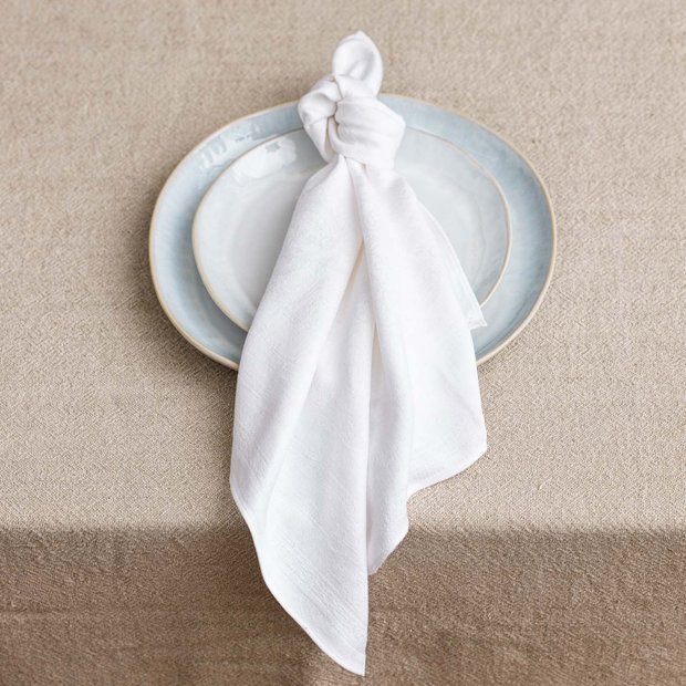White Vintage Dinner Napkin