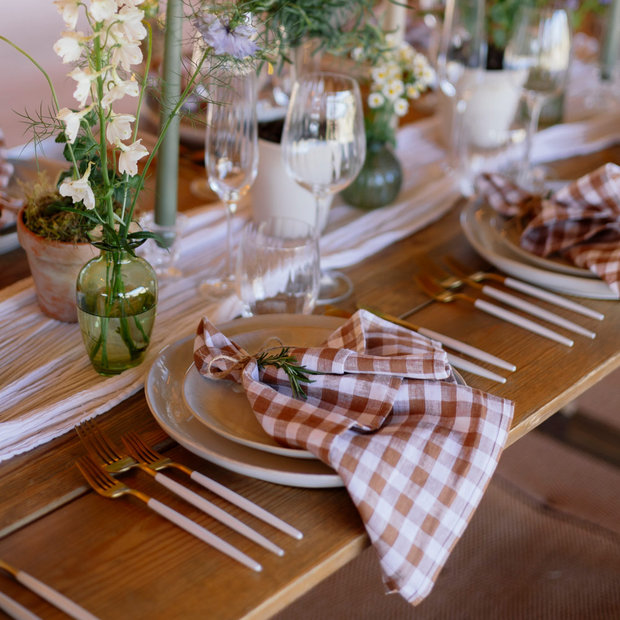 Cinnamon Gingham Napkin