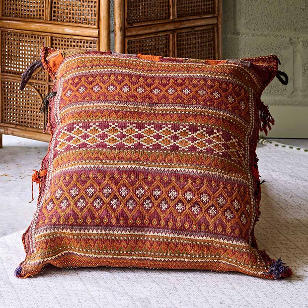 Orange Moroccan Floor Cushion