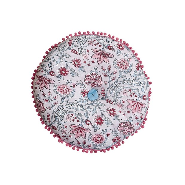 Round Seat Cushion - Paisley Patterned