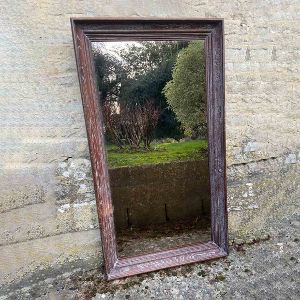 Large Teak Framed Mirror