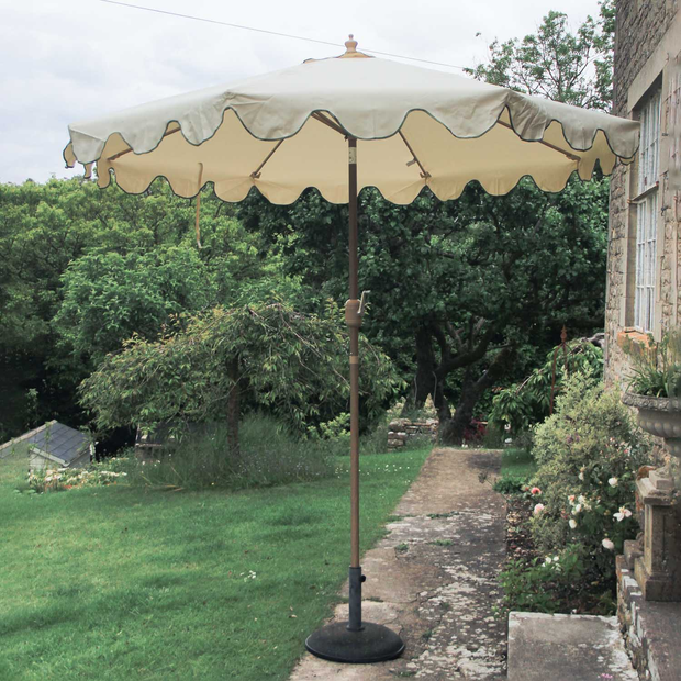 Cream Parasol with scalloped edge