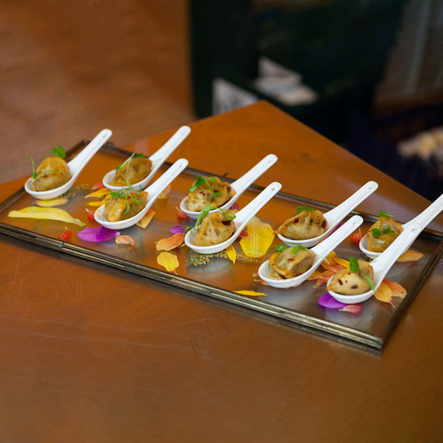 Glass & Brass Serving Tray