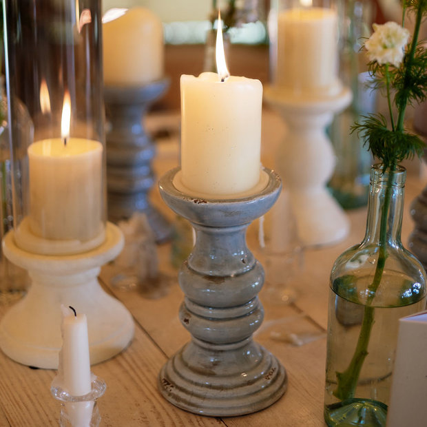 Blue Ceramic Candlestick