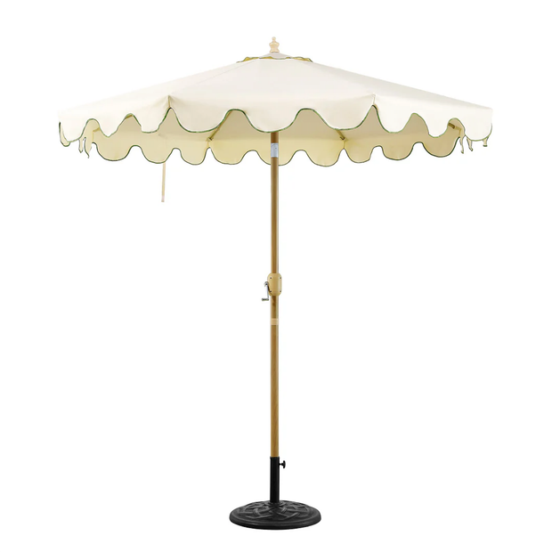 Cream Parasol with scalloped edge