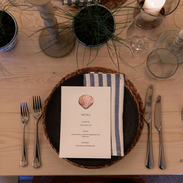 Blue Striped Linen Napkins