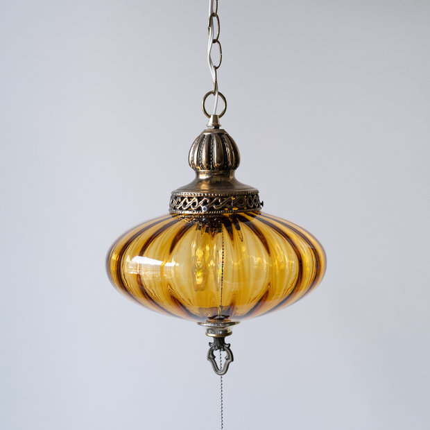 G1: Amber Glass Pendant Light