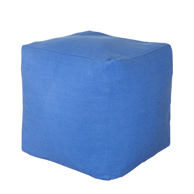 Cornflower Blue Linen Pouffe