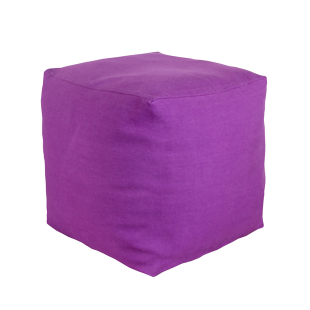 Purple Linen Pouffe