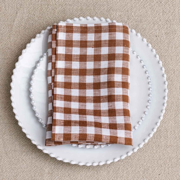 Cinnamon Gingham Napkin