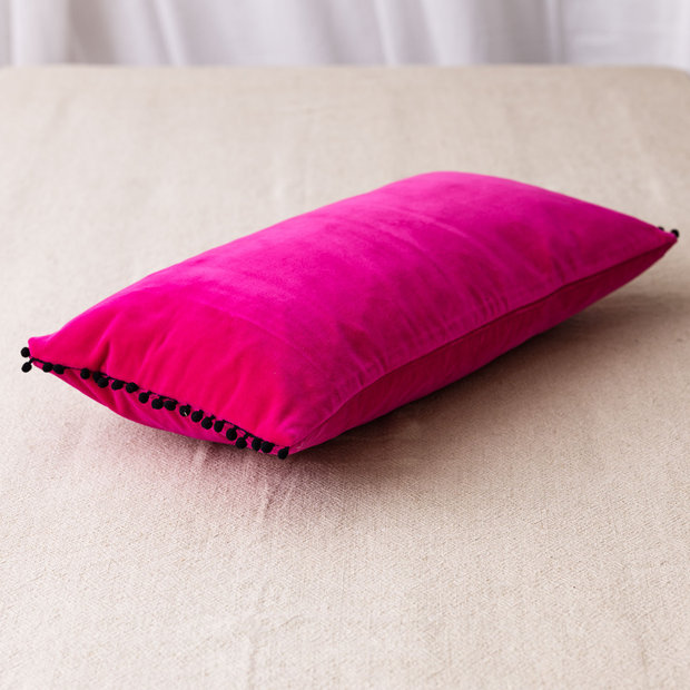 Hot Pink Velvet Scatter Cushion (rectangular)