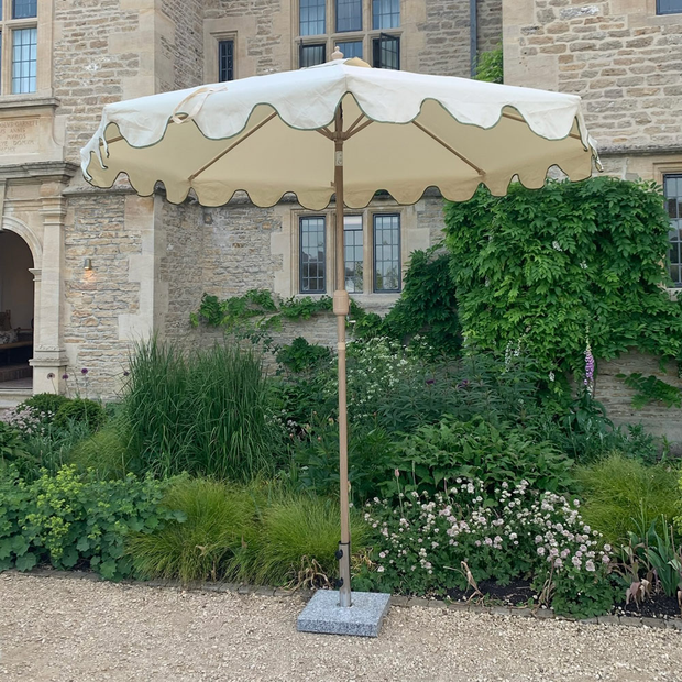 Cream Parasol with scalloped edge