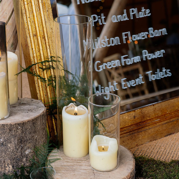 Large Glass Candle Chimneys