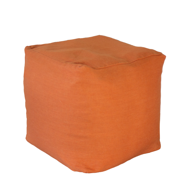 Orange Linen Pouffe